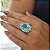 Anel Prata 925 Pedra Azul Oval com Zircônias - Imagem 2