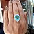 Anel Prata 925 Pedra Azul Oval com Zircônias - Imagem 7