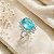 Anel Prata 925 Pedra Azul Oval com Zircônias - Imagem 4