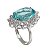 Anel Prata 925 Pedra Azul Oval com Zircônias - Imagem 10