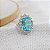 Anel Prata 925 Pedra Azul Oval com Zircônias - Imagem 9