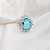 Anel Prata 925 Pedra Azul Oval com Zircônias - Imagem 5