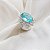 Anel Prata 925 Pedra Azul Oval com Zircônias - Imagem 6