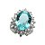 Anel Prata 925 Pedra Azul Oval com Zircônias - Imagem 1