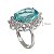 Anel Prata 925 Pedra Azul Oval com Zircônias - Imagem 3
