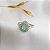 Anel Gota Pedra Verde Prata 925 com Zircônias - Imagem 7