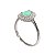 Anel Gota Pedra Verde Prata 925 com Zircônias - Imagem 9