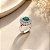 Anel Chuveiro Prata 925 com Zircônia Verde Oval - Imagem 2