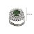 Anel Chuveiro Prata 925 com Zircônia Verde Oval - Imagem 3