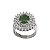 Anel Chuveiro Prata 925 com Zircônia Verde Oval - Imagem 1