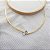 Gargantilha Choker Ouro 18k com Água-Marinha e Zircônia - Imagem 7