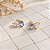 Brinco Delicado Ouro 18k com Zircônias Azul e Branca - Imagem 5