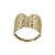 Anel Vazado Largo Ouro 18k Diamantado com Zircônias - Imagem 1