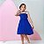 Vestido infantil menina Azul Royal alcinha modelo ciganinha - Imagem 4