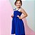 Vestido infantil menina Azul Royal alcinha modelo ciganinha - Imagem 7