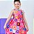 Vestido infantil menina moda estampa Feliz modelo alcinha - Imagem 2