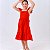 Vestido infantil meninas cor vermelho rodado festa moda - Imagem 8