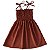 Vestido infantil para meninas na cor Marrom modelo ciganinha - Imagem 7