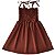 Vestido infantil para meninas na cor Marrom modelo ciganinha - Imagem 1