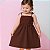 Vestido infantil para meninas na cor Marrom modelo ciganinha - Imagem 1