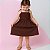 Vestido infantil para meninas na cor Marrom modelo ciganinha - Imagem 5