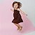 Vestido infantil para meninas na cor Marrom modelo ciganinha - Imagem 6