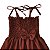 Vestido infantil para meninas na cor Marrom modelo ciganinha - Imagem 2
