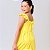 Vestido infantil meninas cor Amarelo rodado festa moda luxo - Imagem 5
