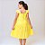 Vestido infantil meninas cor Amarelo rodado festa moda luxo - Imagem 6