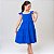 Vestido infantil meninas cor Azul Royal rodado festa luxo - Imagem 7