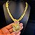 Corrente Friso S 13mm Fecho Gaveta Duplo 750 + Pingente Acredita - Banhado a Ouro 18k - Imagem 4