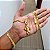 Corrente + Pulseira Piastrine 6mm Fecho Gaveta Duplo 750 + Pingente mão oração com terço Cravejado  - Banhado a Ouro 18k - Imagem 2