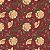 Tricoline Digital  Fuxicos e Fricotes Girassois Fundo Vinho - Imagem 1