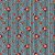 Tricoline Digital  Fuxicos e Fricotes Mini Floral Azul - Imagem 1