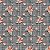 Tricoline Digital Fuxicos e Fricotes Floral Requinte Jeans - Imagem 1