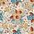 Tecido Tricoline Digital Floral Fadas Fundo Bege - Imagem 1