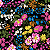 Tecido Tricoline Mista Flores Diversas Fundo Preto 1Metro X 1,50Largura - Imagem 1