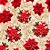 Tecido Tricoline Digital Natal Arabesco Dourado com Floral Vermelho - Imagem 1