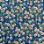 Tecido Chita Estampada Floral Azul Jeans 1 Metro - Imagem 1