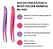 Duo de Pinças para Sobrancelha Retas Misto Rosa E Roxo Colors Mundial Bc-408 - Imagem 2