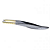 Pinça Designer Sobrancelhas Soling Gold Titanium Ponta Chanfrada - Imagem 1