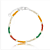 Pulseira Prata Nylon 18 Cm + 2 Cm Miçangas Cores Quentes E Pérolas - Imagem 1