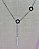 Colar Gravatinha em Aço Prateado 80 Cm + 4 cm de Extensão com Círculos Vazados e com Haste Horizontal Pendurado - Imagem 1