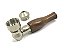 Pipe Cachimbo De Metal Com Bico De Madeira - Imagem 1