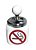 Cinzeiro Decorativo Cerâmica Com Tampa Giratória Inibe Odor "Proibido Fumar" - Imagem 1