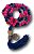 Japamala 108 Contas de Açaí Pink com Azul Marinho | Medalha Ho'oponopono e Tassel de Seda - Bijuterias Exclusivas - Imagem 1
