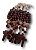 Mini Terço de Contas de Madeira Marrom com Imagem de São Bento e Crucifixo em Metal Ouro Velho para Retrovisor - Conjunto Atacado de 12 Unidades - Imagem 1