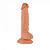 Prótese Maciça Realística com Escroto e Ventosa 20x4cm - Imagem 1