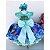 Vestido Infantil Princesa Temático Ariel Sereia Azul - Imagem 3