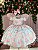 Vestido Infantil Giovanella Florido Azul Bebe - Imagem 4